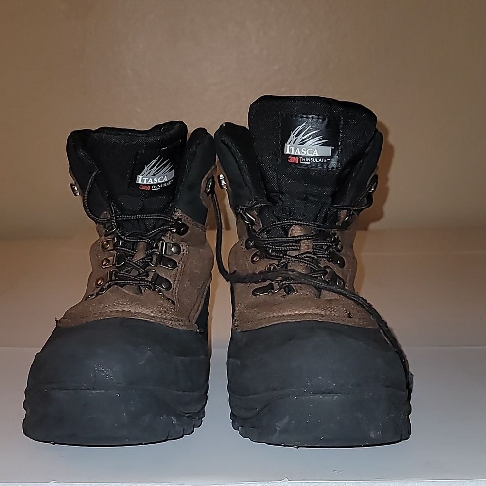 Itaska Brown Colored Rain Work Boots for MenSize 12